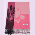 Lenço cor-de-rosa feminino Inverno Pashmina quente 170 * 68cm